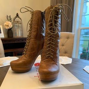 Two Lips Lace Up Boots